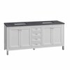 James Martin Vanities Chicago 72in Double Vanity, Glossy White w/ 3 CM Charcoal Soapstone Top 305-V72-GW-3CSP